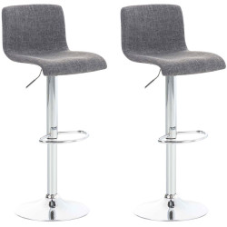 Set 2x Taburete Hoover En Tela Gris claro,Cromado
