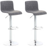 Set 2x Taburete Hoover En Tela Gris claro,Cromado