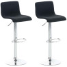 Set 2x Taburete Hoover En Tela Negro,Cromado
