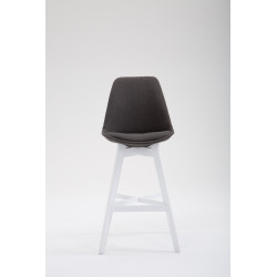 Set 2x Taburete Cannes en Tela Gris oscuro,Blanco