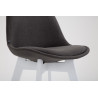 Set 2x Taburete Cannes en Tela Gris oscuro,Blanco
