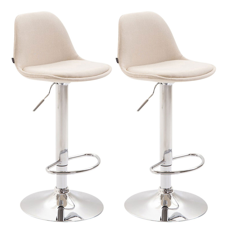 Set 2x Taburete Kiel  en Tela Crema
