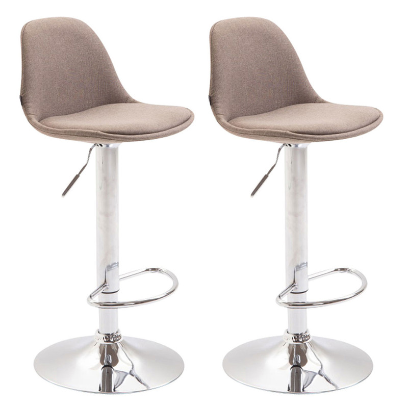 Set 2x Taburete Kiel  en Tela Gris topo