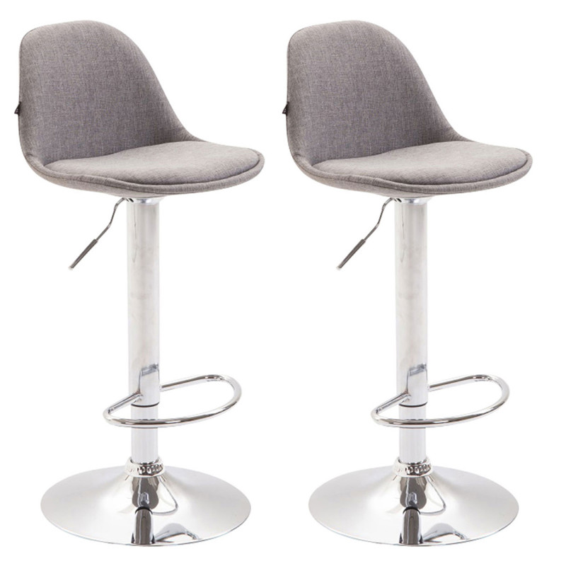 Set 2x Taburete Kiel  en Tela Gris