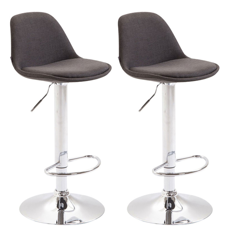 Set 2x Taburete Kiel  en Tela Gris oscuro