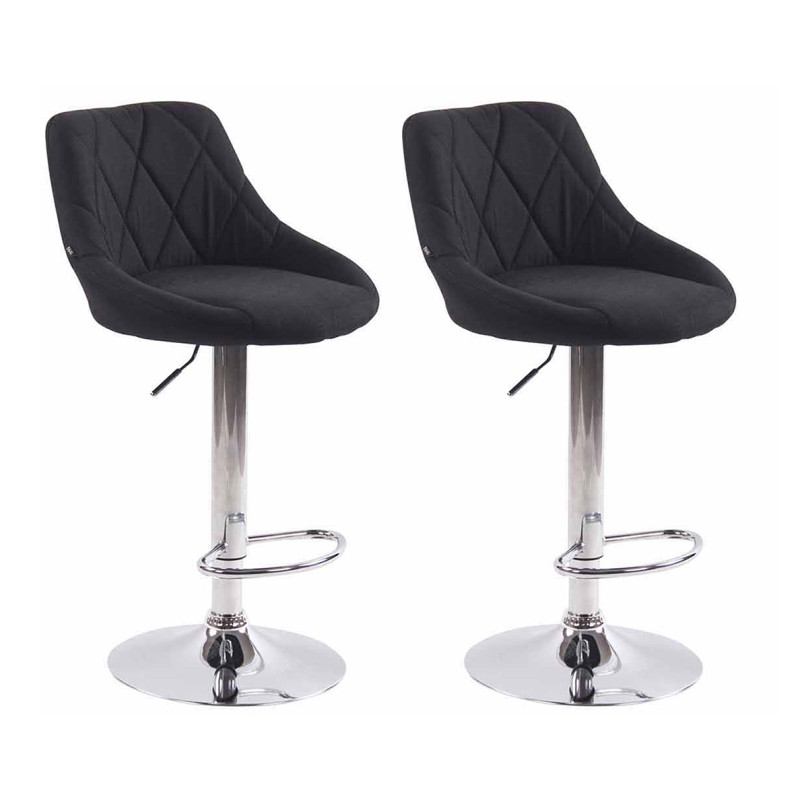 Set De 2 Taburetes Lazio Tapizados En Tela Negro