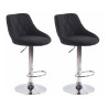 Set De 2 Taburetes Lazio Tapizados En Tela Negro