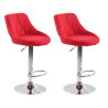 Set De 2 Taburetes Lazio Tapizados En Tela Rojo