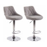 Set De 2 Taburetes Lazio Tapizados En Tela Gris