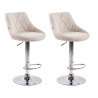 Set De 2 Taburetes Lazio Tapizados En Tela Crema
