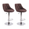 Set De 2 Taburetes Lazio Tapizados En Tela Marrón