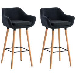 Set De 2 Taburetes Grant En Tela Negro