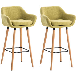 Set De 2 Taburetes Grant En Tela Verde claro