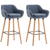 Set De 2 Taburetes Grant En Tela Azul