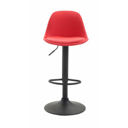 Taburete KIEL en Polipiel Negro,Rojo