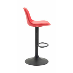 Taburete KIEL en Polipiel Negro,Rojo