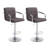 Set De 2 Taburetes Lucy V2 En Tela Gris oscuro,Cromado