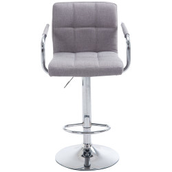 Set De 2 Taburetes Lucy V2 En Tela Gris,Cromado