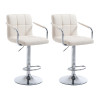 Set De 2 Taburetes Lucy V2 En Tela Crema,Cromado