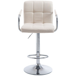 Set De 2 Taburetes Lucy V2 En Tela Beige,Cromado