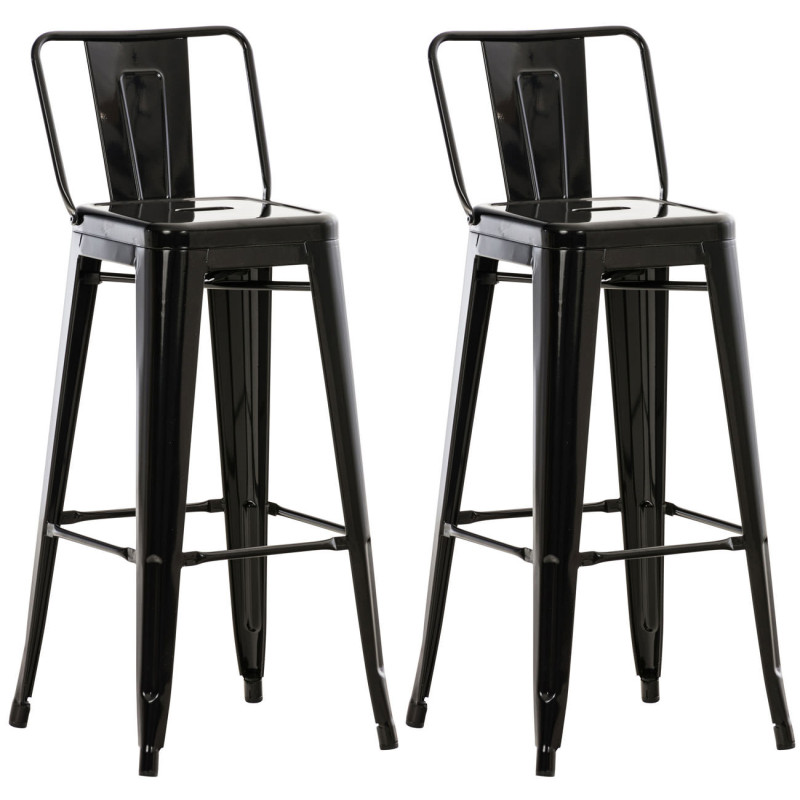 Set 2x Taburetes Mason Negro