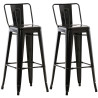 Set 2x Taburetes Mason Negro