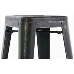 Set de 2x Taburetes Joshua Negro-dorado