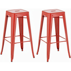 Set de 2x Taburetes Joshua Rojo