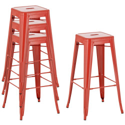 Set de 2x Taburetes Joshua Rojo