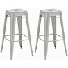 Set de 2x Taburetes Joshua Plateado
