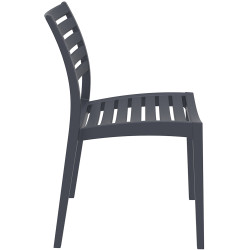 Silla de Jardín Apilable ARES Gris oscuro