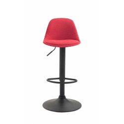 Taburete Kiel Tapizado En Tela Negro,Rojo