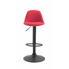 Taburete Kiel Tapizado En Tela Negro,Rojo