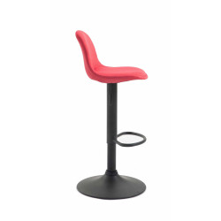 Taburete Kiel Tapizado En Tela Negro,Rojo