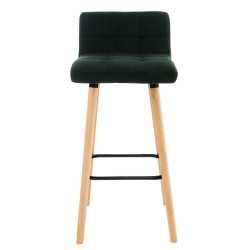 Taburete Lincoln En Terciopelo Verde
