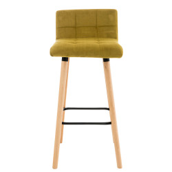 Taburete Lincoln En Terciopelo Amarillo