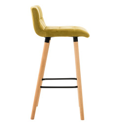 Taburete Lincoln En Terciopelo Amarillo