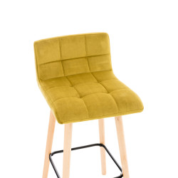 Taburete Lincoln En Terciopelo Amarillo