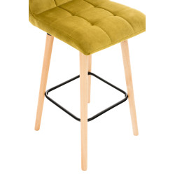 Taburete Lincoln En Terciopelo Amarillo