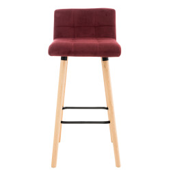 Taburete Lincoln En Terciopelo Rojo