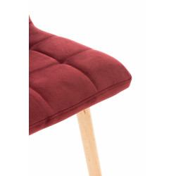 Taburete Lincoln En Terciopelo Rojo