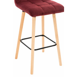 Taburete Lincoln En Terciopelo Rojo
