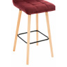 Taburete Lincoln En Terciopelo Rojo