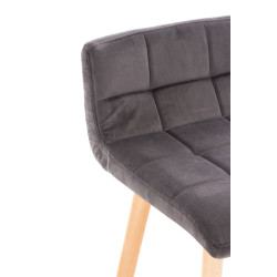 Taburete Lincoln En Terciopelo Gris