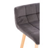 Taburete Lincoln En Terciopelo Gris