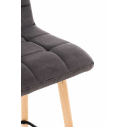 Taburete Lincoln En Terciopelo Gris