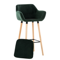 Taburete Grant Tapizado En Terciopelo Verde
