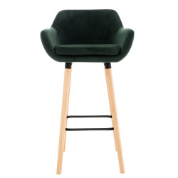 Taburete Grant Tapizado En Terciopelo Verde