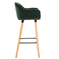 Taburete Grant Tapizado En Terciopelo Verde