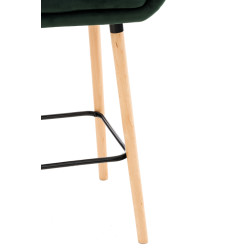 Taburete Grant Tapizado En Terciopelo Verde